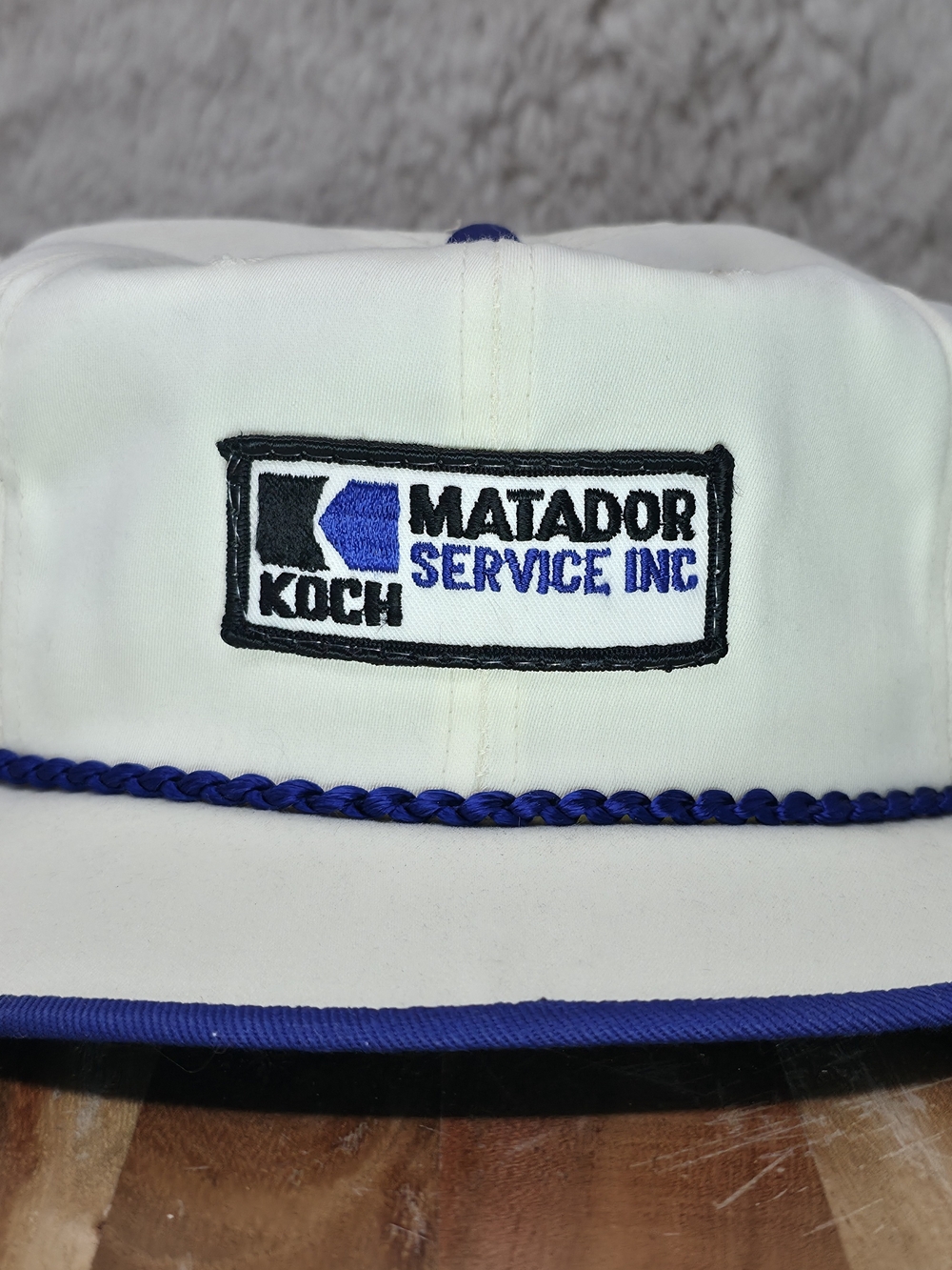 Koch Matador Service Inc White & Blue Rope Cap